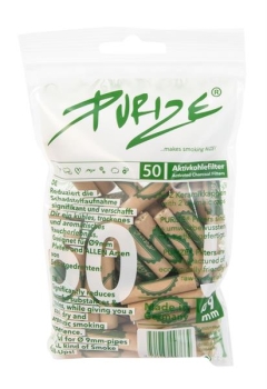 PURIZE Aktivkohlefilter BROWN ø 9mm 50er Packung